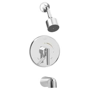 Dia Single Handle Wall-Mounted Tub and Shower Faucet Trim Kit in Polished Chrome - 1.5 GPM (Valve not Included)
