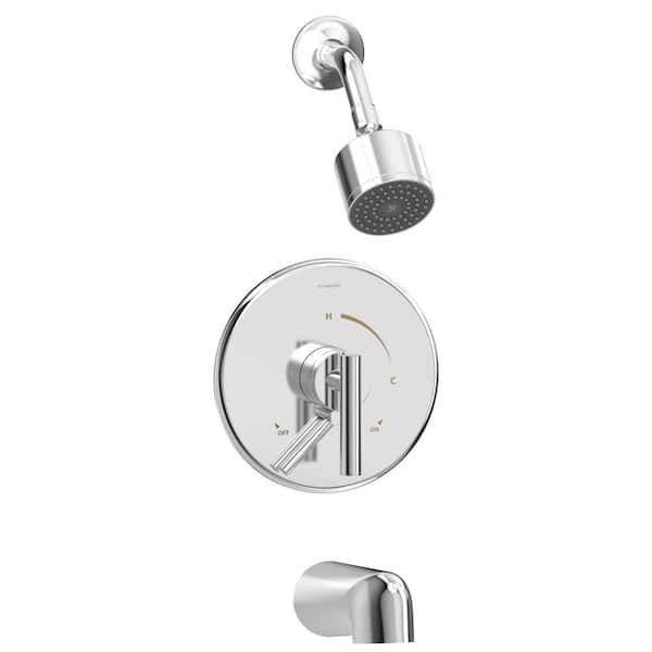 Symmons Dia Single Handle Wall-Mounted Tub and Shower Faucet Trim Kit in Polished Chrome - 1.5 GPM (Valve not Included)