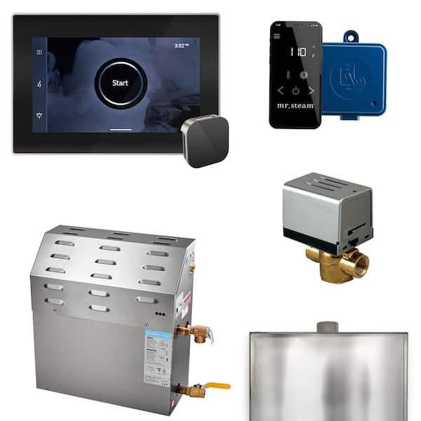 Mr. Steam Super (XButler) 10 kW (10000 W) Steam Shower Generator Package with iSteamX Control in Black Brushed Nickel