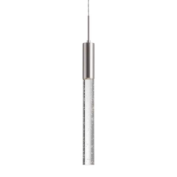 KUZCO Pendula 21 in. 1 Light 6-Watt Brushed Nickel Integrated LED Pendant Light
