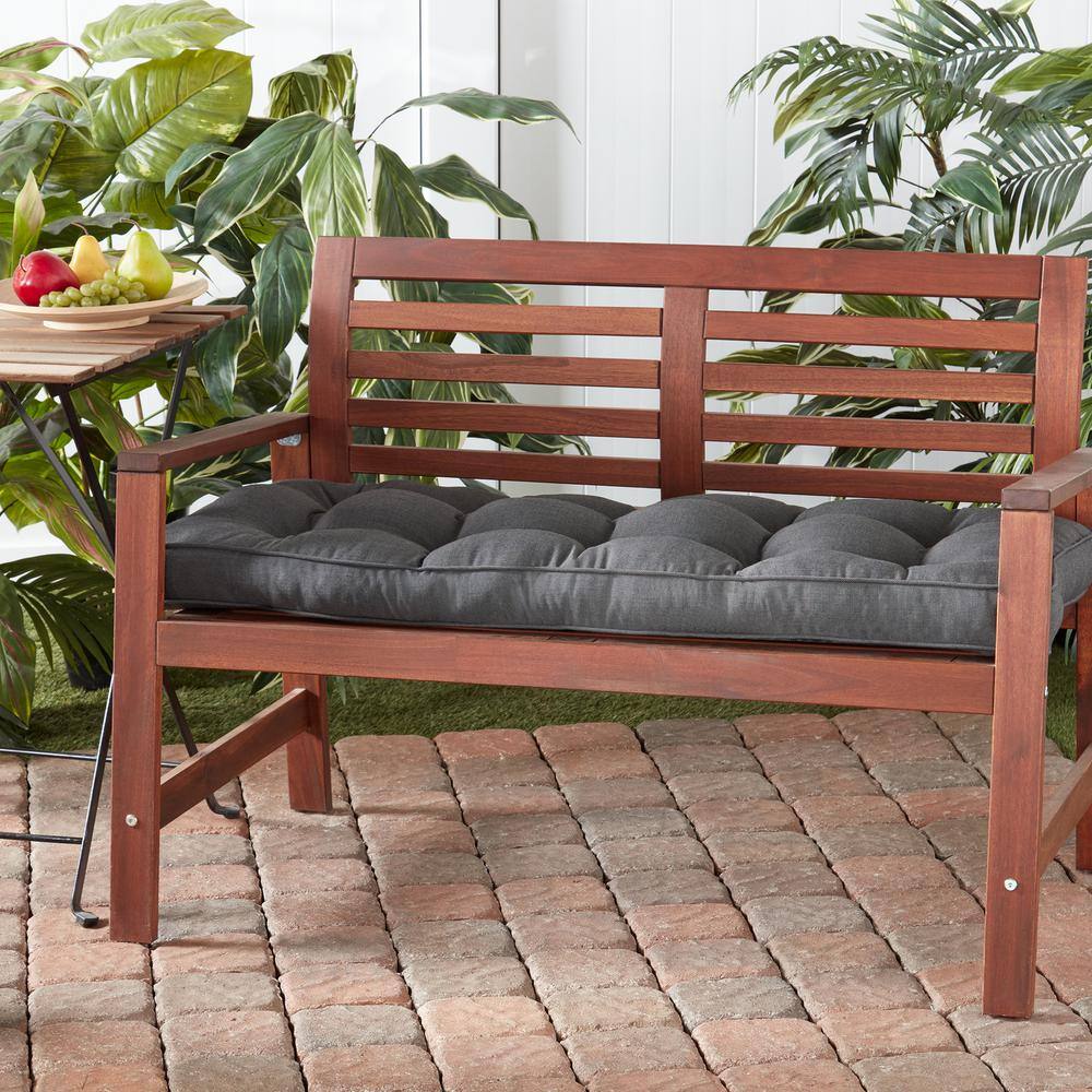 Coal Gray Sunbrella Fabric Outdoor Bench Cushion, 51 x 18 in