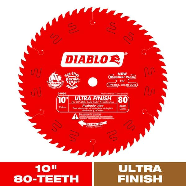 10in. x 80-Tooth Ultra Finish Saw Blade for Wood