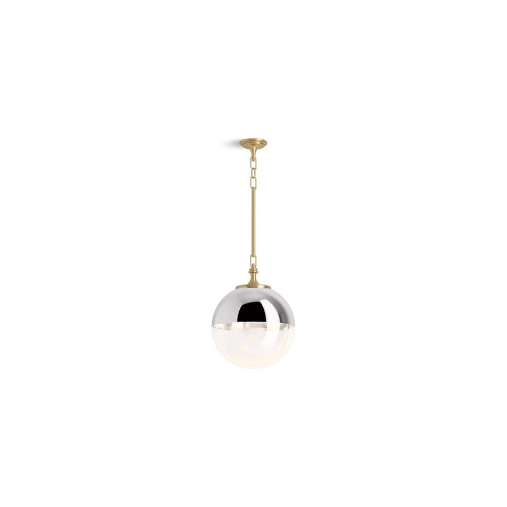 Bellera 14" Brushed Moderne Brass Globe Pendant Light