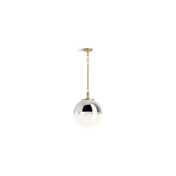 KOHLER Bellera 1-Light Brushed Moderne Brass Shaded Pendant Light