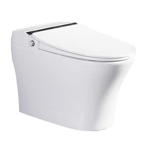 Elongated Smart Toilet 1-Piece 1.28 GPF in White w/Auto Flush, Heated Seat, Seating Sensor, Foot Induction Flush