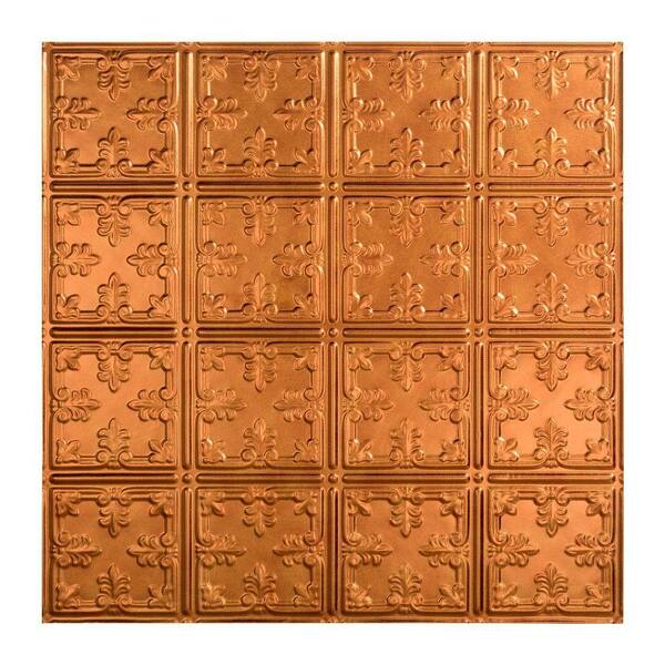 Fasade Traditional Style #10 2 ft. x 2 ft. Vinyl Lay-In Ceiling Tile in Antique Bronze