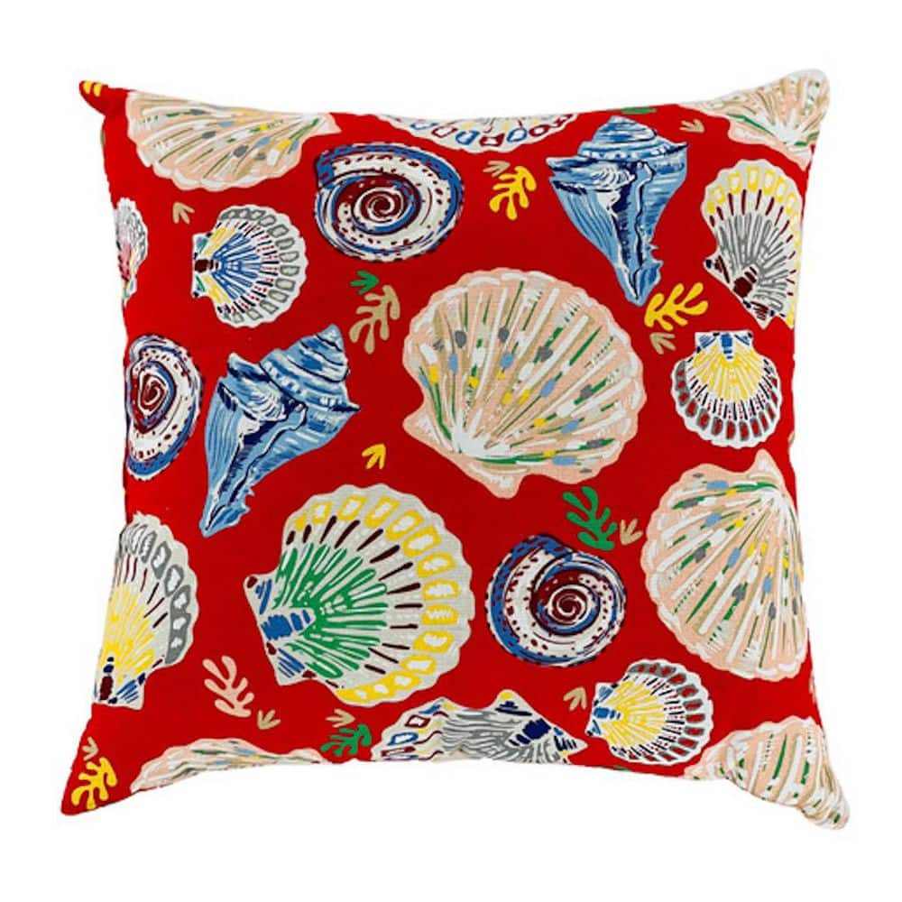 18 in. x 18 in. Outdoor Patio Throw Pillow in Allover Shells price history on PriceWatchPro