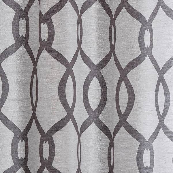 Kochi Black Pearl Ogee Light Filtering Grommet Top Curtain, 54 in. W x 84 in. L (Set of 2)