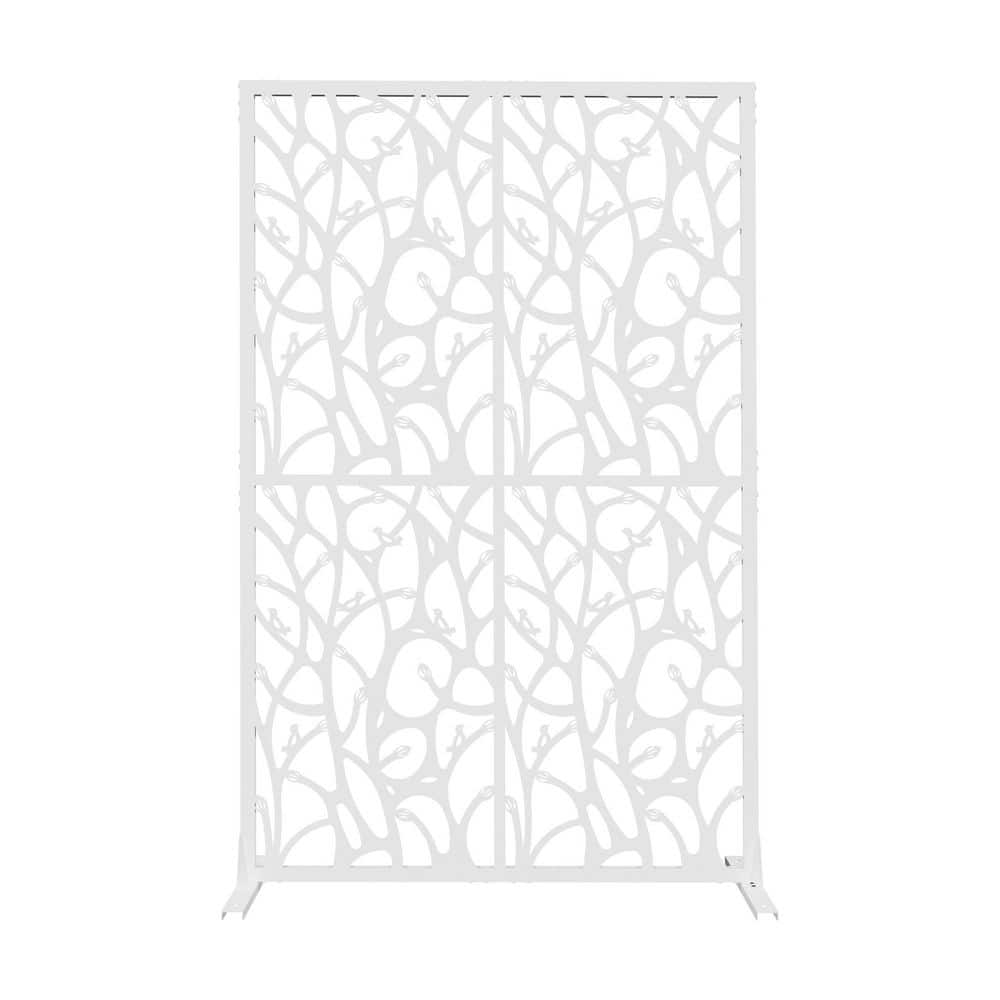 3.8 ft. x 6 ft. Outdoor and Indoor Freestanding Metal Privacy Screen Fence Panels, White Bird Shape (Not Composite) price history on PriceWatchPro
