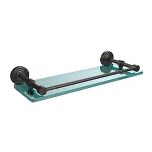 Waverly Place 16 in. L x 3 in. H x 5 in. W Clear Glass Bathroom Shelf with Gallery Rail in Oil Rubbed Bronze