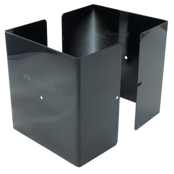 6 in. x 6 in. x 1/2 ft. H Powder Coated Black - Galvanized Steel Pro Series Mailbox and Fence Post Guard