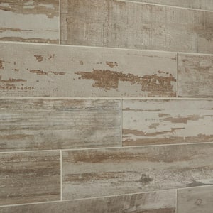 Vintage Chic Gray 6 in. x 24 in. Glazed Porcelain Floor and Wall Tile (392.31 sq. ft. / pallet)