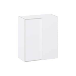 Fairhope Bright White Slab Assembled Wall Blindcorner Kitchen Cabinet (30 in. W X 35 in. H X 14 in. D)