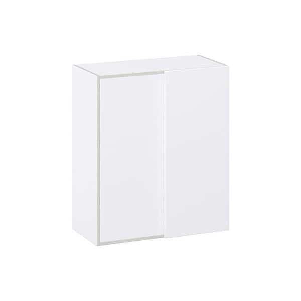 Timberline 30 in. W x 35 in. H x 14 in. D Assembled Slab Wall Blind Corner Right Kitchen Cabinet in Bright White