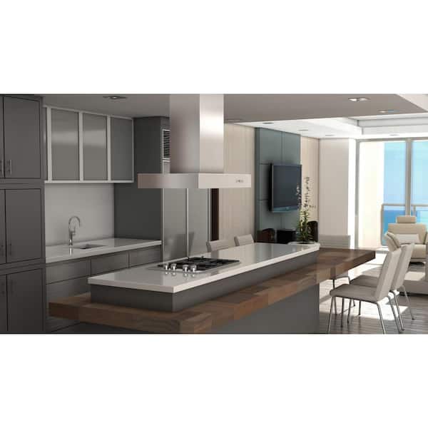 48 in. 700 CFM Ducted Island Mount Range Hood in Stainless Steel