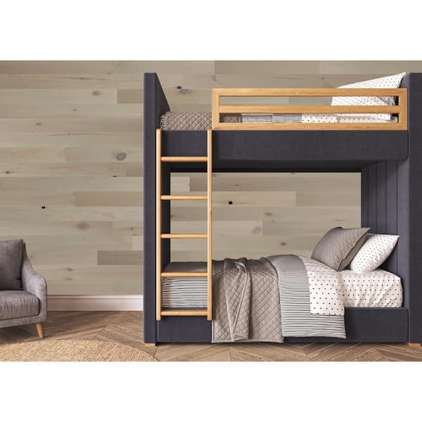 Timberchic 1/8 in. x 4 in. x 12-42 in. Pine Peel and Stick Light Gray Wooden Decorative Wall Paneling (10 sq. ft./Box)
