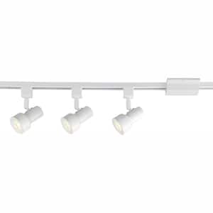 3.5 ft. Solid White Integrated LED Track Lighting Kit with 3-Small Step Cylinder LED Track Lights