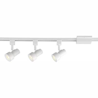 3.5 ft. Solid White Track Lighting Kit with 3-Small Step Cylinder LED Track Lights