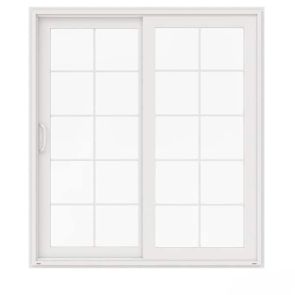 JELD-WEN 72 in. x 80 in. V-4500 White Vinyl Left-Hand 10 Lite Sliding Patio Door