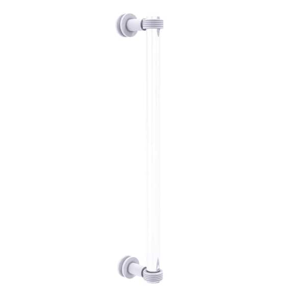 Allied Brass Clearview 18 in. Single Side Shower Door Pull with Groovy Accents in Matte White