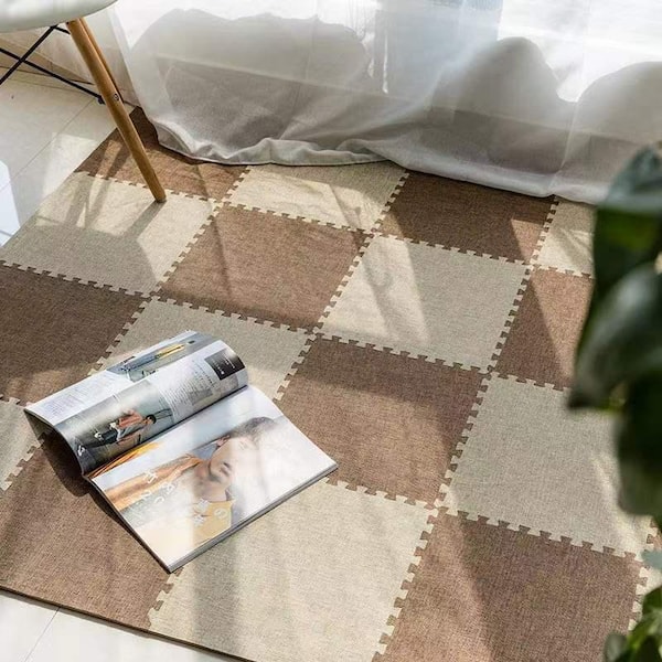 We Sell Mats 3/8 inch Thick Interlocking Foam Carpet Tiles Durable Carpet Square