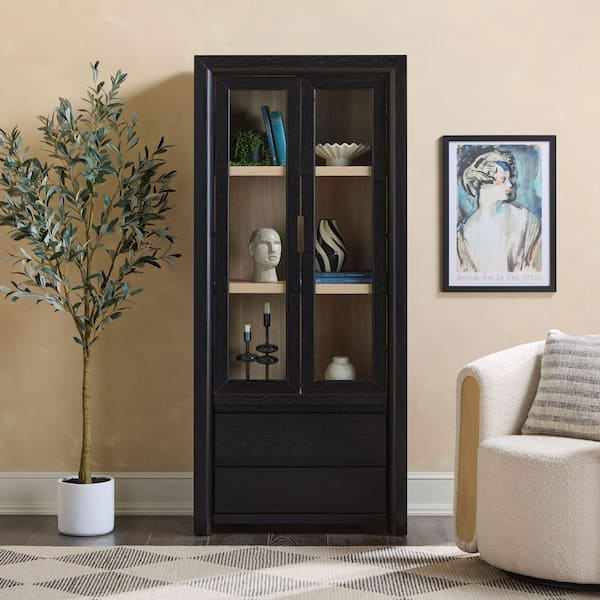 Walker Edison Furniture Company Amira 72 in. Tall Black Modern MDF