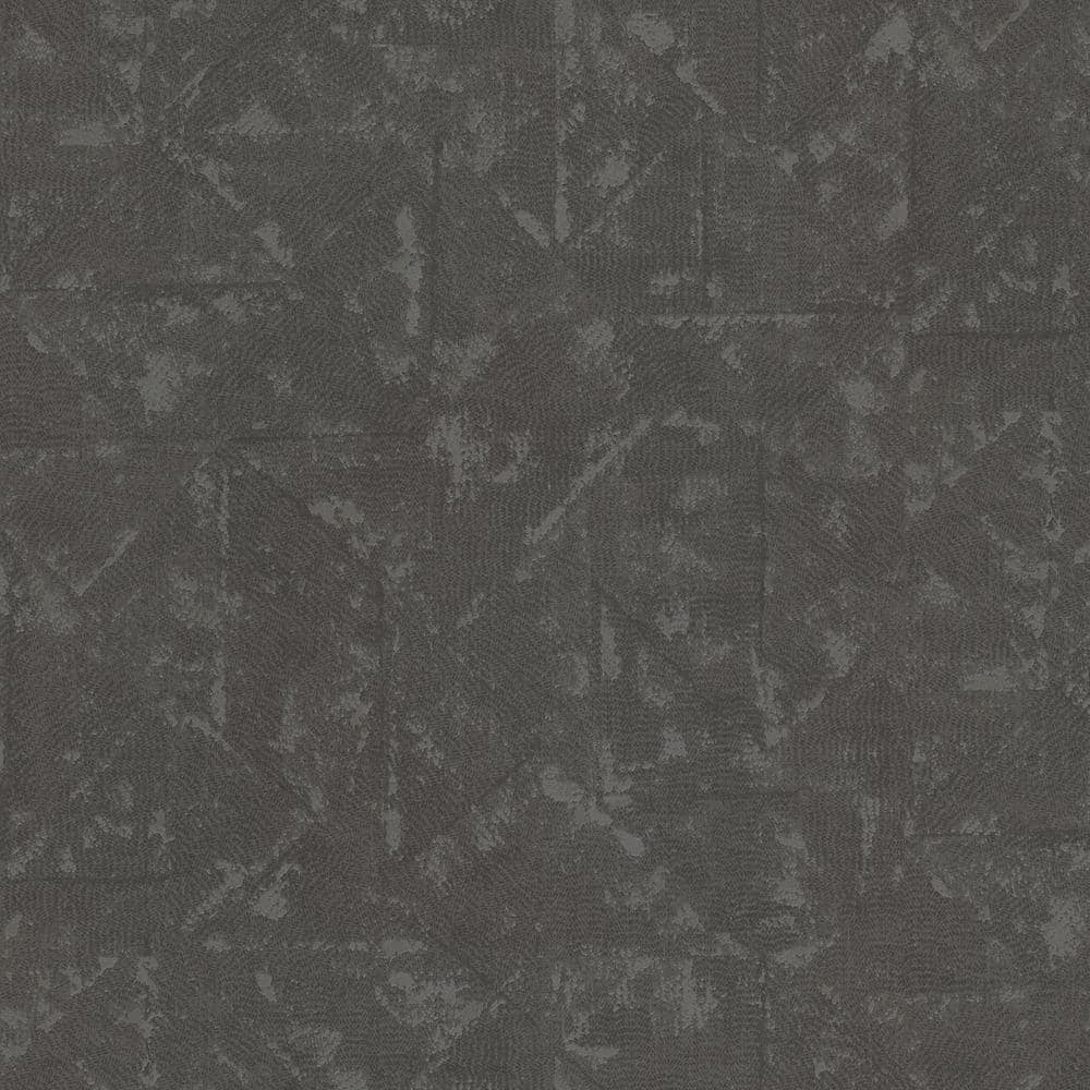 Absolutely Chic Metallic Charcoal Distressed Geometric Motif Vinyl ...