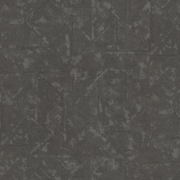 Unbranded Absolutely Chic Metallic Charcoal Distressed Geometric Motif Vinyl NonWoven NonPasted Textured Metallic Wallpaper