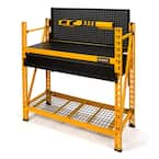 Yellow 2 Tier Heavy Duty Shop Workbench Industrial Steel Garage Storage Shelving Unit 50 in. W x 56 in. H x 18 in. D