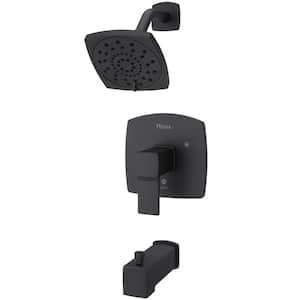 Deckard 1-Handle Tub and Shower Faucet Trim Kit in Matte Black (Valve Not Included)