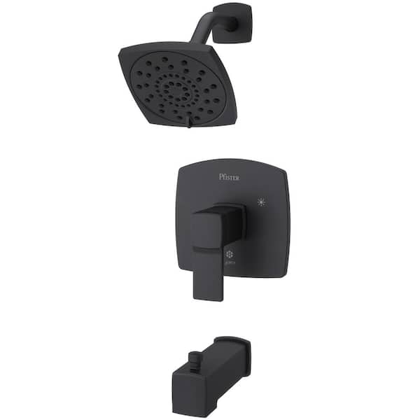 Pfister Deckard 1-Handle Tub and Shower Faucet Trim Kit in Matte Black (Valve Not Included)