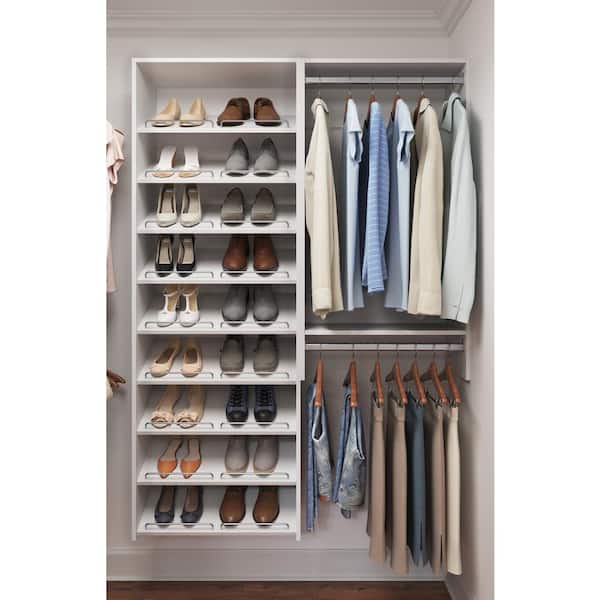 Double Hang 25 in. W White Wood Closet Tower