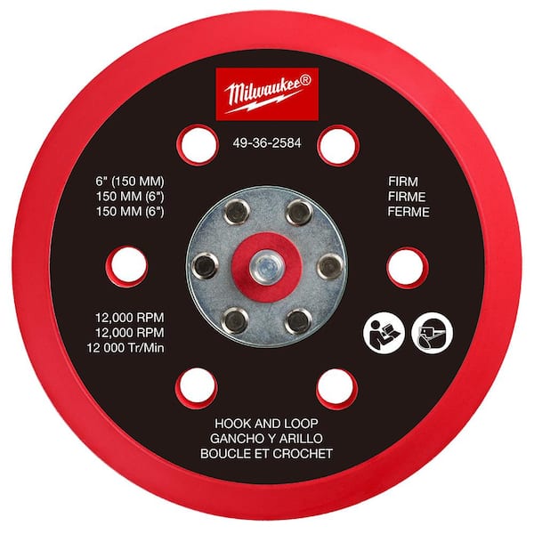 6 in. Hook and Loop Sander Backing Pad - Firm