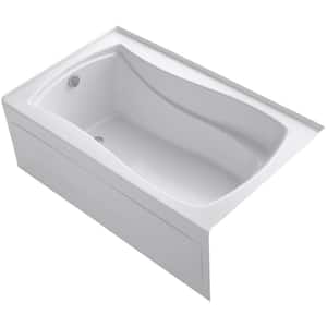 Mariposa 60 in. x 36 in. Soaking Bathtub with Left-Hand Drain in White, Integral Flange