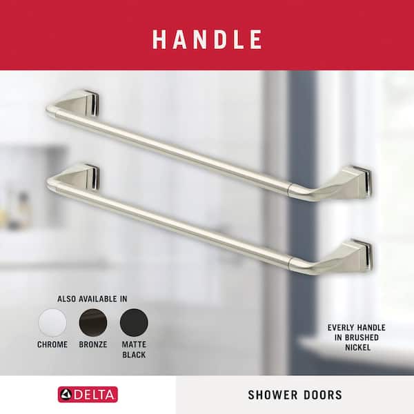 Everly 21.4 in. Shower Door Handle in Nickel (1-Pair)