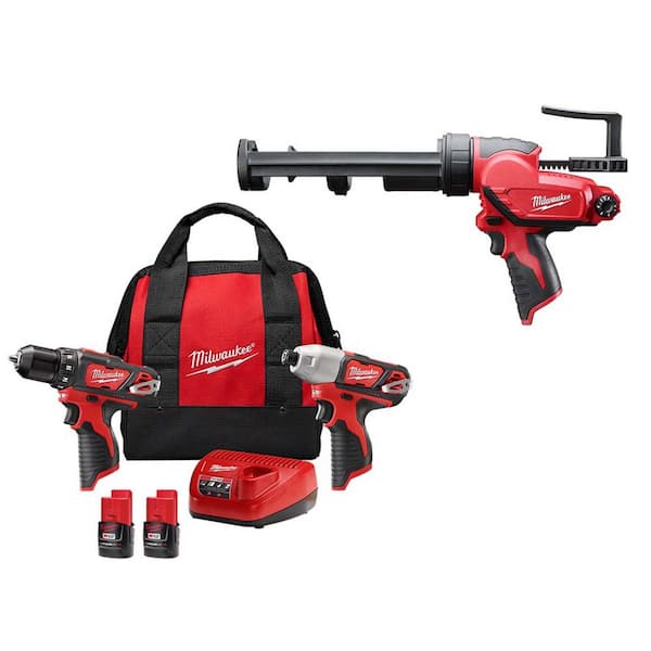 Milwaukee M12 12V Lithium-Ion Cordless Drill Driver/Impact Driver Combo Kit  with Two 1.5Ah Batteries, Charger and Bag (2-Tool) 2494-22 - The Home Depot
