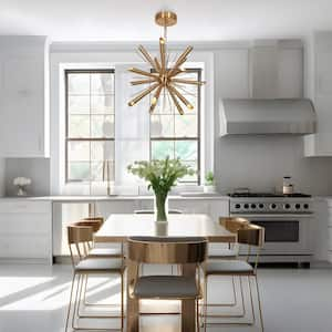 Dgllnch 15-Light Integrated LED Plating Brass Sputnik Chandelier