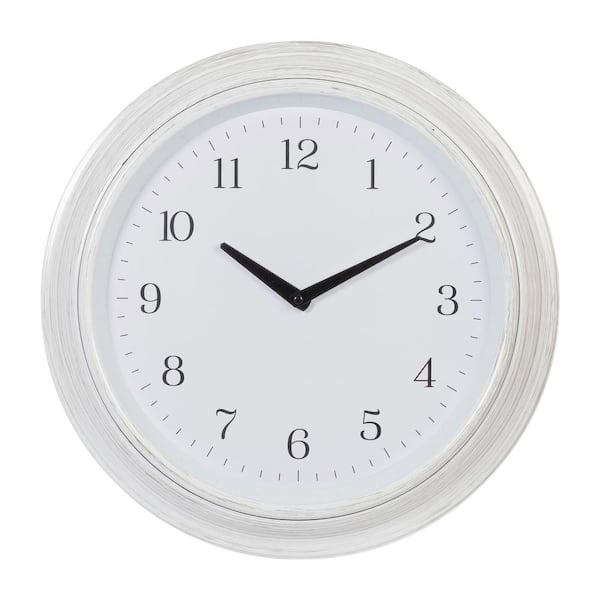 Kiera Grace Devin Vintage Round Wall Clock, 16 in. White