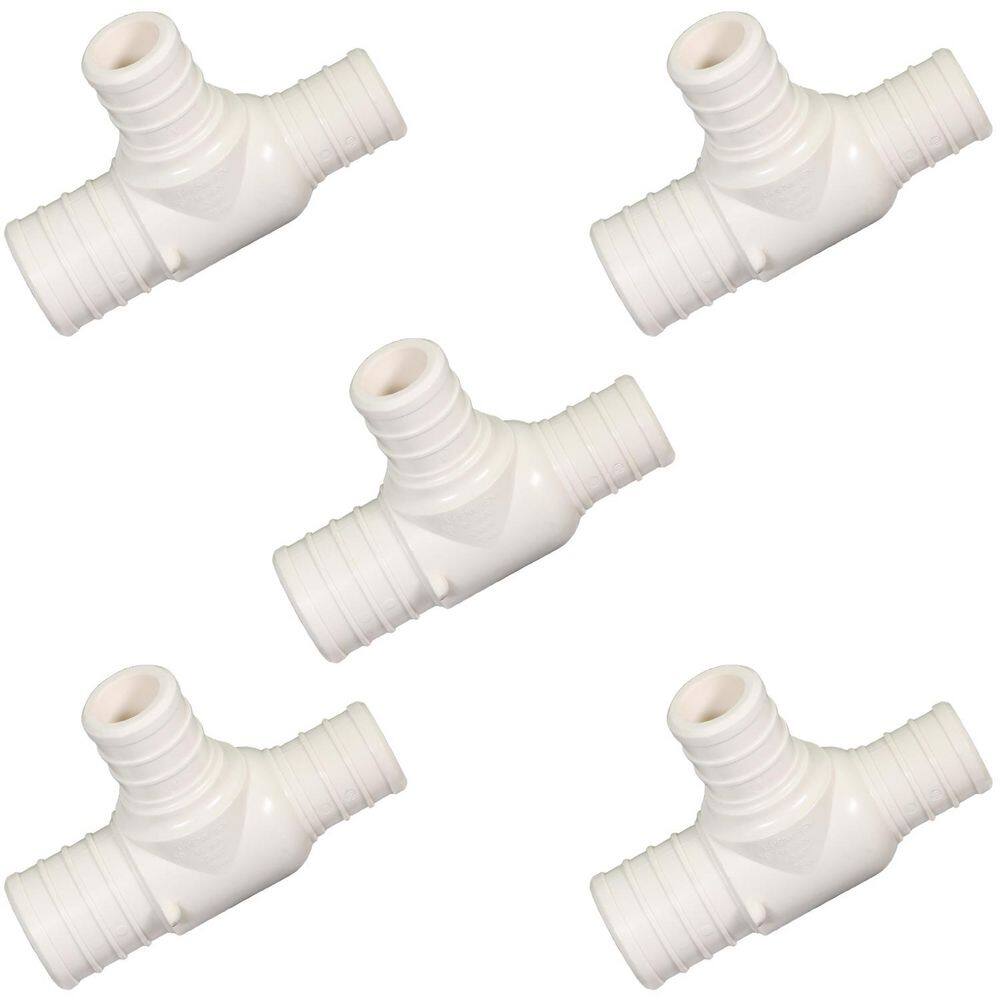 3/4 in. x 1/2 in. x 1/2 in. Plastic PEX Poly Alloy Reducing Tee Barb Pipe Fitting (5-Pack) price history on PriceWatchPro