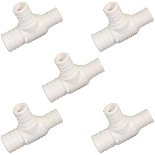 PLUMBFLEX 3/4 in. x 1/2 in. x 1/2 in. Plastic PEX Poly Alloy Reducing Tee Barb Pipe Fitting (5-Pack)