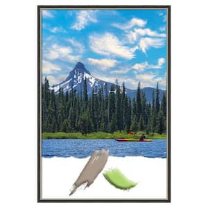 Theo Black Silver Narrow Wood Picture Frame Opening Size 24x36 in.