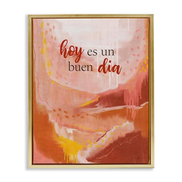 Stupell Industries Today's a Good Day by Angel Nicole Gold Floater Frame Typography Graphic Art Print 21 in. x 17 in.
