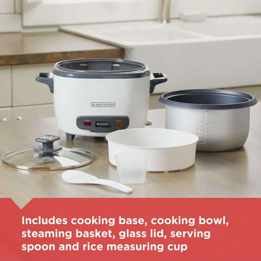 White 16-Cup Electric Rice Cooker with Non-Stick Stainless Steel Bowl