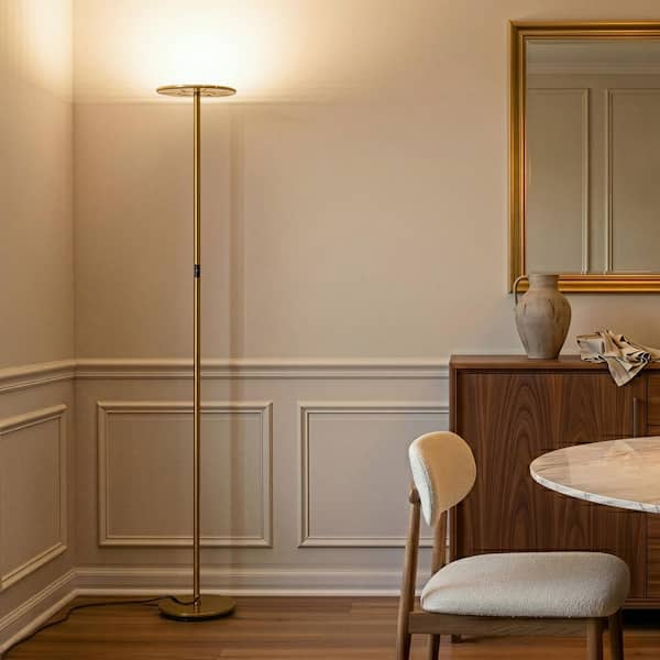 Luce. さま Brightech Sky 63 in. Antique Brass Industrial 1-Light Dimmable LED