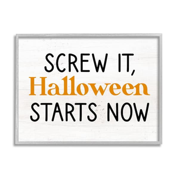 Stupell Industries Halloween Starts Now Phrase by Lil' Rue 1-Piece Framed Graphic Print Typography Poster Art Print 30 in. x 24 in.