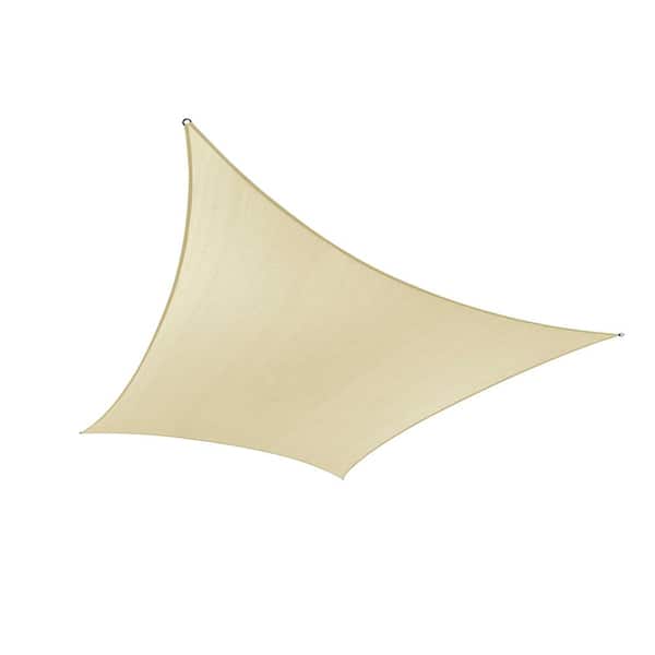 16 ft. x 16 ft. Beige Square Sun Shade Sail Canopy Fabric Cloth Square Sun Shade Sail Canopy Fabric Cloth