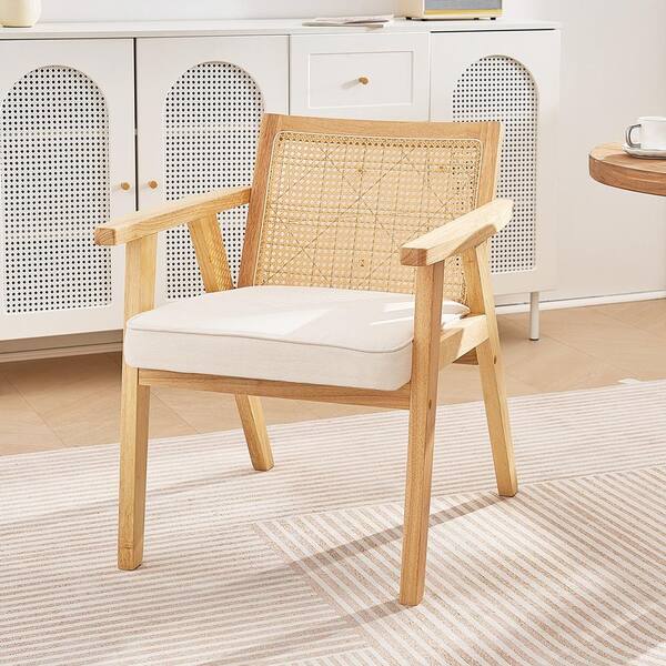 SVOPES Mid Century Modern Rattan Chair, Upholstered Velvet