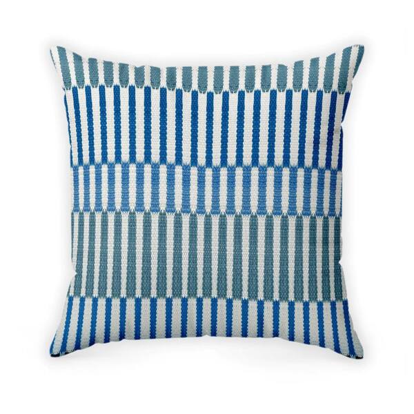 Unbranded 18 in. x 18 in. Woven Multi-Stripe Outdoor Recyled Polyester Throw Pillow