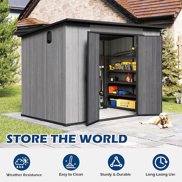 domi outdoor living 9.3 ft. W x 6.3 ft. D Resin Outdoor Storage