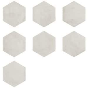 Dash Bianco 8.5 in. x 0.35 in. Matte Hexagon Porcelain Floor and Wall Tile Sample